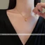Vòng cổ titan cao cấp nữ không gỉ mạ vàng 24k thiết kế mặt thỏi vàng may mắn thời trang sang trọng