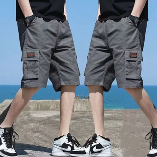 Quần short nam ESEA, thời trang và phổ biến kiểu Mỹ cổ điển dáng rộng giản dị thiết kế chất lượng cao mùa hè màu trơn quần short công sở nhiều túi đơn giản