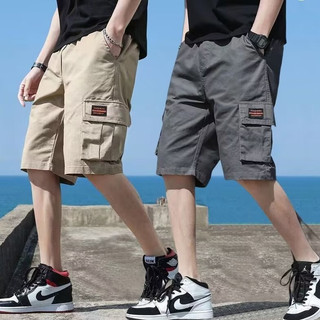 Quần short nam ESEA, thời trang và phổ biến kiểu Mỹ cổ điển dáng rộng giản dị thiết kế chất lượng cao mùa hè màu trơn quần short công sở nhiều túi đơn giản