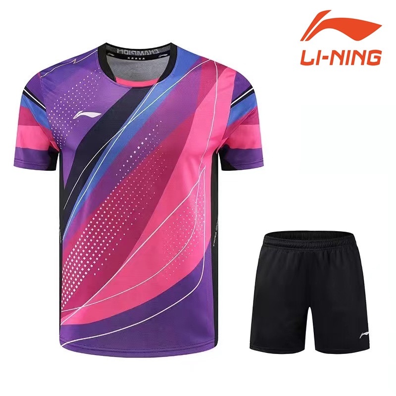 Mùa Hè Mới Li Ning Áo Sơ Mi Bóng Bàn Nam Nữ Nhanh Khô Hút Mồ Hôi Cầu Lông Bóng Chuyền Bóng Đá Thể Thao Văn Hóa Hàng Đầu
