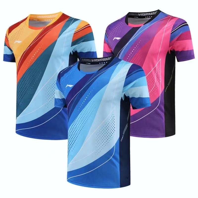 Mùa Hè Mới Li Ning Áo Sơ Mi Bóng Bàn Nam Nữ Nhanh Khô Hút Mồ Hôi Cầu Lông Bóng Chuyền Bóng Đá Thể Thao Văn Hóa Hàng Đầu