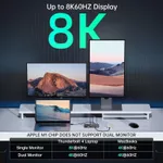 Đế Hub Mỏng 11 Trong 1 USB4 40Gpbs, Tương Thích Với Sạc Thunderbolt 4 / 3Max 60W Cho Laptop, Màn Hình Đơn 8K @ 60Hz Hoặc Dual 4K @ 60Hz, Cổng USB 3.1 Gen 2, Cho Mac OS / Air, Windows — ảnh 3
