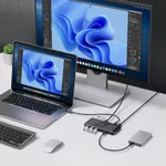 Đế Hub Mỏng 11 Trong 1 USB4 40Gpbs, Tương Thích Với Sạc Thunderbolt 4 / 3Max 60W Cho Laptop, Màn Hình Đơn 8K @ 60Hz Hoặc Dual 4K @ 60Hz, Cổng USB 3.1 Gen 2, Cho Mac OS / Air, Windows — ảnh 7