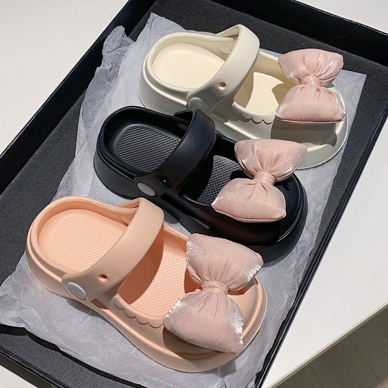 Giày Lỗ Công Chúa Nơ Mary Jane Dép Baotou Dép Cô Gái Dễ Thương Dép EVA Đế Mềm Chống Trơn Trượt Giày Sandal Công Chúa Dép Trẻ Em Lỗ Dép Trẻ Em Dép Trẻ Em Dép Trẻ Em