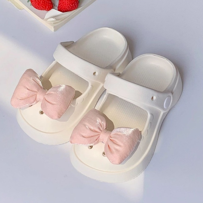 Giày Lỗ Công Chúa Nơ Mary Jane Dép Baotou Dép Cô Gái Dễ Thương Dép EVA Đế Mềm Chống Trơn Trượt Giày Sandal Công Chúa Dép Trẻ Em Lỗ Dép Trẻ Em Dép Trẻ Em Dép Trẻ Em