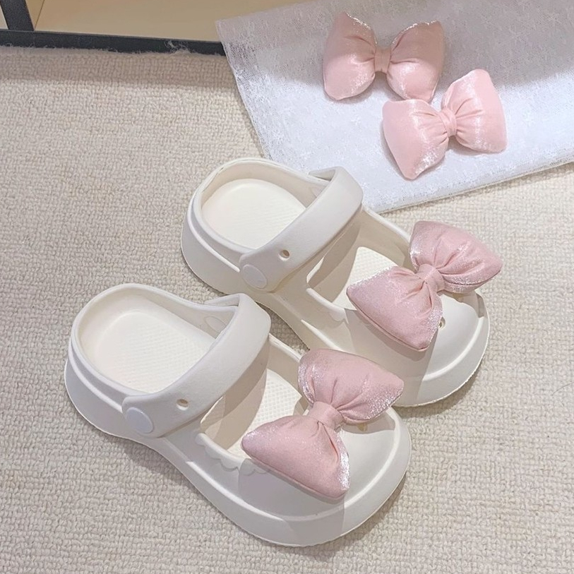 Giày Lỗ Công Chúa Nơ Mary Jane Dép Baotou Dép Cô Gái Dễ Thương Dép EVA Đế Mềm Chống Trơn Trượt Giày Sandal Công Chúa Dép Trẻ Em Lỗ Dép Trẻ Em Dép Trẻ Em Dép Trẻ Em