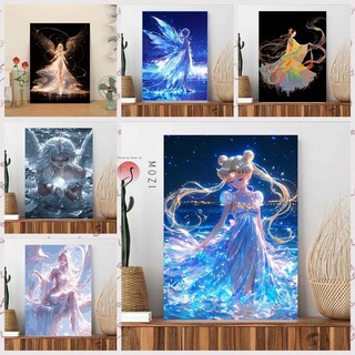 MOZI✨30 * 40cm / 40 * 50cm Công chúa tranh tô màu theo số tranh số hóa tranh sơn dầu số hoá dễ thương Tranh sơn dầu kỹ thuật số diy Tranh tô màu Tranh dễ thương Tranh thẩm mỹ Vẽ tay Tranh nhồi bông Tranh trang trí