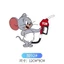 Xe sạc cổng bình nhiên liệu Stickers xe mèo và chuột👍