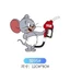 Xe sạc cổng bình nhiên liệu Stickers xe mèo và chuột👍