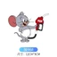 Xe sạc cổng bình nhiên liệu Stickers xe mèo và chuột👍
