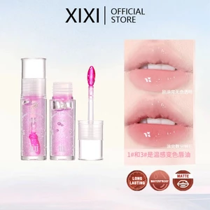 Xixi 3 Màu Trong Suốt Son Bóng Pha Lê Thạch Dưỡng Ẩm Môi Dầu Lâu Dài Không Dính Gợi Cảm Son Bóng Chất Lỏng Hàn Quốc Trang Điểm NO.D748