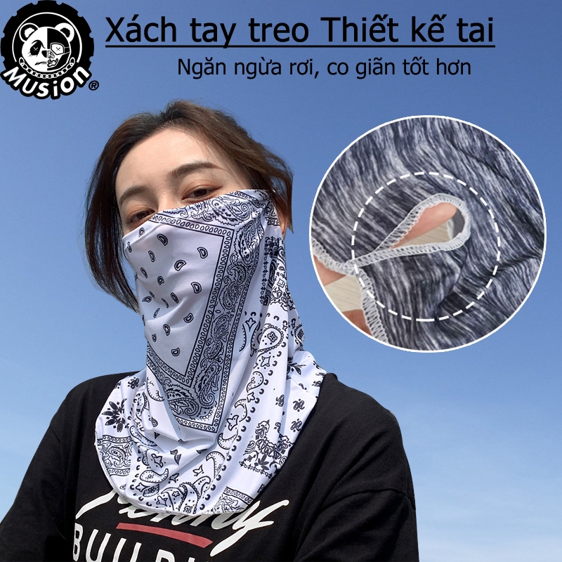 Musion Băng đô chống nắng + Băng đô UV 99%, cỡ tự do, băng đô đô, có thể đeo cho cả nam và nữ.