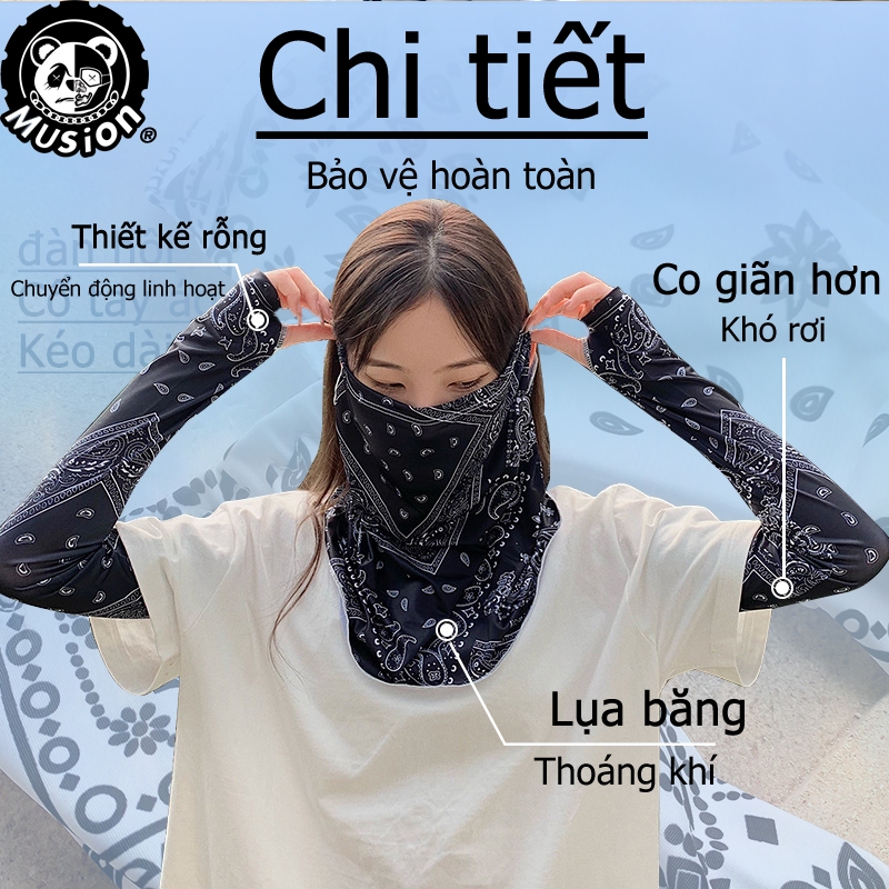 Musion Băng đô chống nắng + Băng đô UV 99%, cỡ tự do, băng đô đô, có thể đeo cho cả nam và nữ.