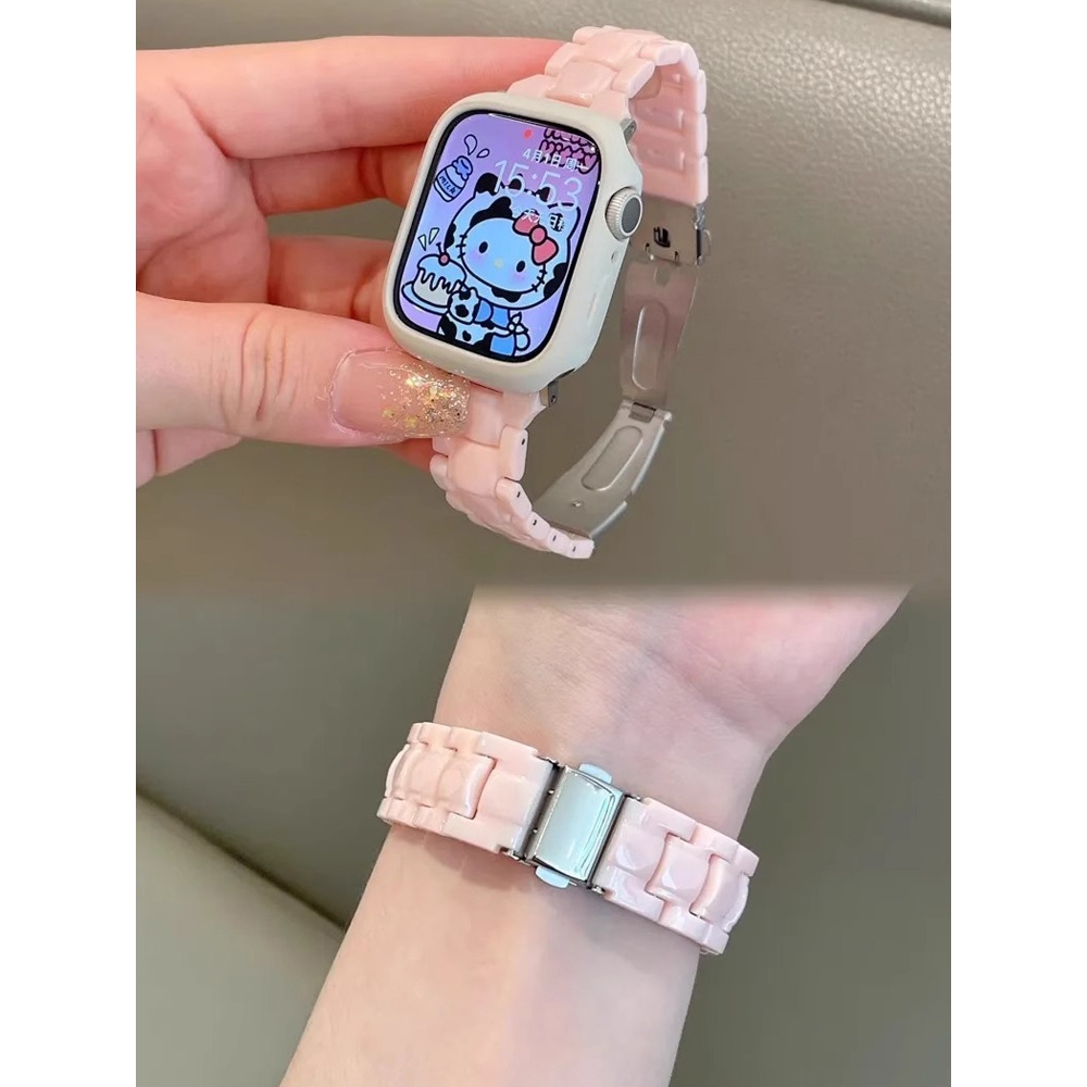 Khóa bướm giảm béo ba hạt hình kim cương dành cho nữ cho Apple Watch S11 SE3 Ultra3 S10 S9 S8 SE S7 S6 Ultra 49mm 46mm 42mm 40mm 44mm 41mm 45mm Iwatch Band