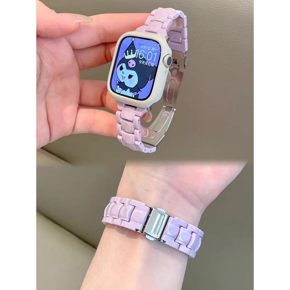 Khóa bướm giảm béo ba hạt hình kim cương dành cho nữ cho Apple Watch S11 SE3 Ultra3 S10 S9 S8 SE S7 S6 Ultra 49mm 46mm 42mm 40mm 44mm 41mm 45mm Iwatch Band