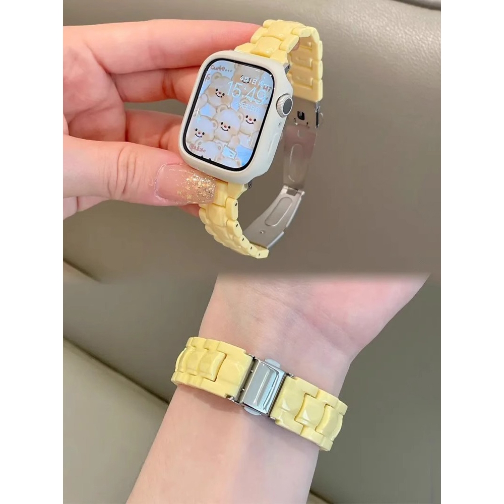 Khóa bướm giảm béo ba hạt hình kim cương dành cho nữ cho Apple Watch S11 SE3 Ultra3 S10 S9 S8 SE S7 S6 Ultra 49mm 46mm 42mm 40mm 44mm 41mm 45mm Iwatch Band