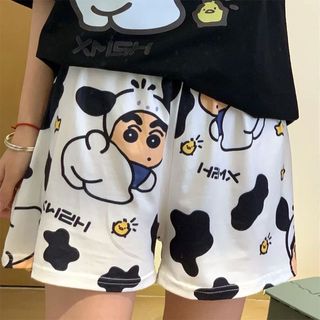 Quần ngủ Phim hoạt hình dễ thương cá mập thoáng khí Quần short mặc thường ngày mùa hè