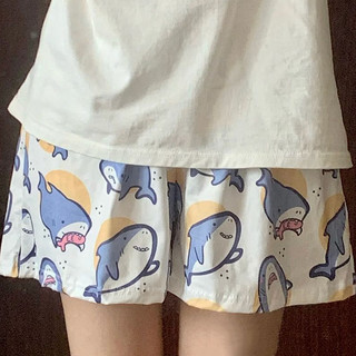 Quần ngủ Phim hoạt hình dễ thương cá mập thoáng khí Quần short mặc thường ngày mùa hè