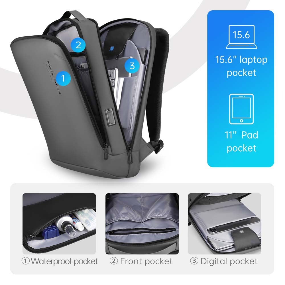 Balo MARK RYDEN siêu mỏng thích hợp dùng đựng laptop phong cách doanh nhân