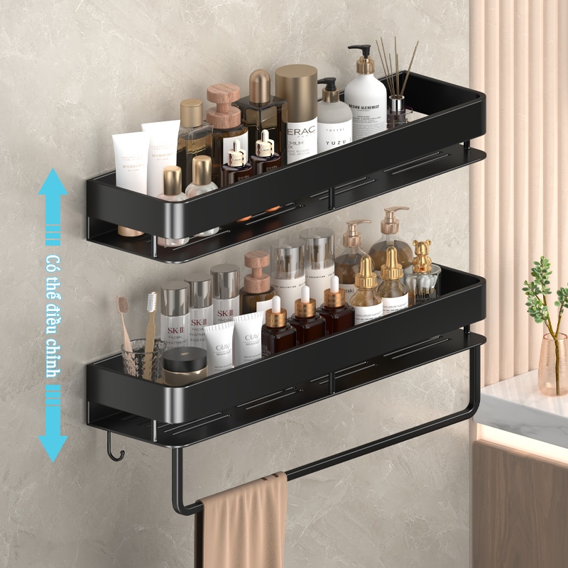 Ảnh MEIDOO Giá đựng đồ trong phòng tắm, giá đựng đồ treo tường không đục lỗ, có khả năng chịu lực mạnh 2