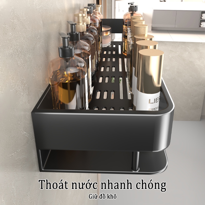 Ảnh MEIDOO Giá đựng đồ trong phòng tắm, giá đựng đồ treo tường không đục lỗ, có khả năng chịu lực mạnh 3