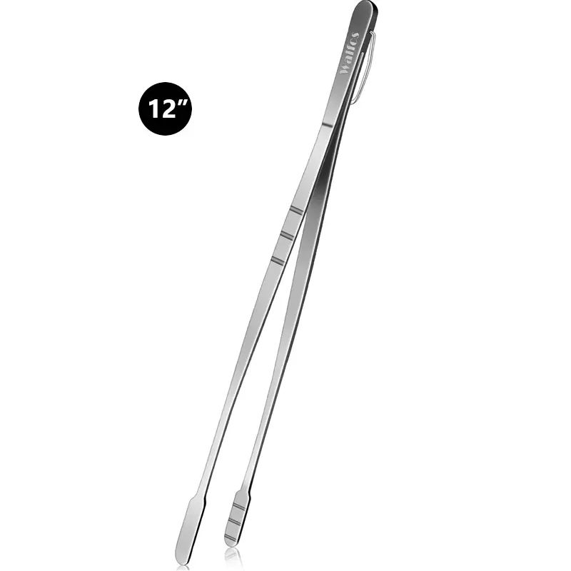 Ảnh Walfos 8 / 10 / 12inch 430 Kẹp Thịt Nướng Bằng Thép Không Gỉ Kẹp Nấu Ăn Kéo Dài BBQ Buffet Nhà Hàng Thực Phẩm Tong Chống Trơn Trượt Dụng Cụ Nhà Bếp Đa Năng 3