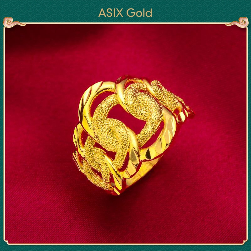 Nhẫn 24K Mạ Vàng Hàn Quốc Vàng 916 Bangkok Vàng 18K Saudi Vàng Thanh Lịch Quyến Rũ COCO Nhẫn Nữ ASIXGOLD