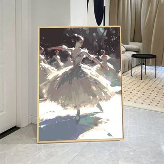 MOZI✨30 x 40cm / 40 x 50cm tranh tô màu theo số công chúa múa ba lê, tranh sơn dầu số hóa, tự làm, tranh acrylic cao cấp, trang trí phòng khách