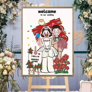 MOZI✨30 * 40cm / 40 * 50cm cặp đôi đám cưới tranh tô màu theo số tranh số hóa tranh sơn dầu số hoá Đám Cưới Cặp Đôi Tự Làm Kỹ Thuật Số Tranh Sơn Tranh Vẽ Tay Tranh Tô Màu Tranh Đính Hôn Quà Tặng Trang Trí
