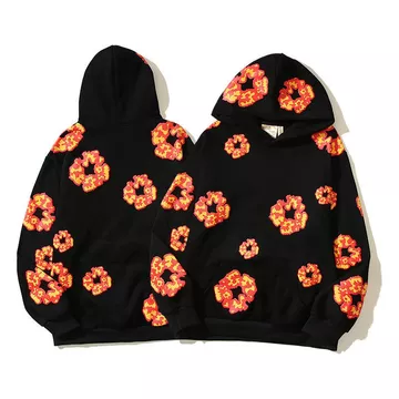 Denim TEARS kapok bọt ngọn lửa cotton in graffiti áo hoodie nam nữ, áo hoodie y2k, áo hoodie, áo hoodie cổ điển, áo hoodie cặp đôi JH