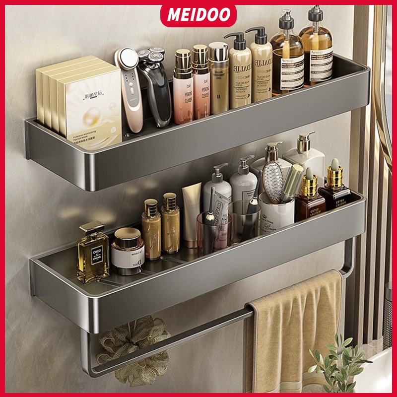 Ảnh MEIDOOBồn tắm Rack lưu trữ không lỗ Rack Kim loại nhôm Rack Dễ dàng cài đặt và sử dụng trongphòngtắm 1