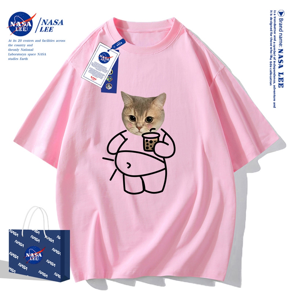 Nasa Áo Thun Khớp Ngắn Tay Nam Nữ Xu Hướng Hè 2024 Phong Cách Mới Rời Cặp Đôi Nửa Tay áo thun nam nữ