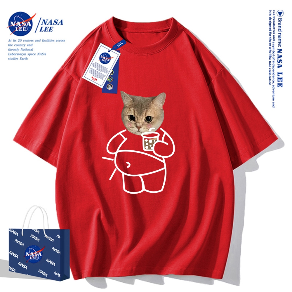 Nasa Áo Thun Khớp Ngắn Tay Nam Nữ Xu Hướng Hè 2024 Phong Cách Mới Rời Cặp Đôi Nửa Tay áo thun nam nữ