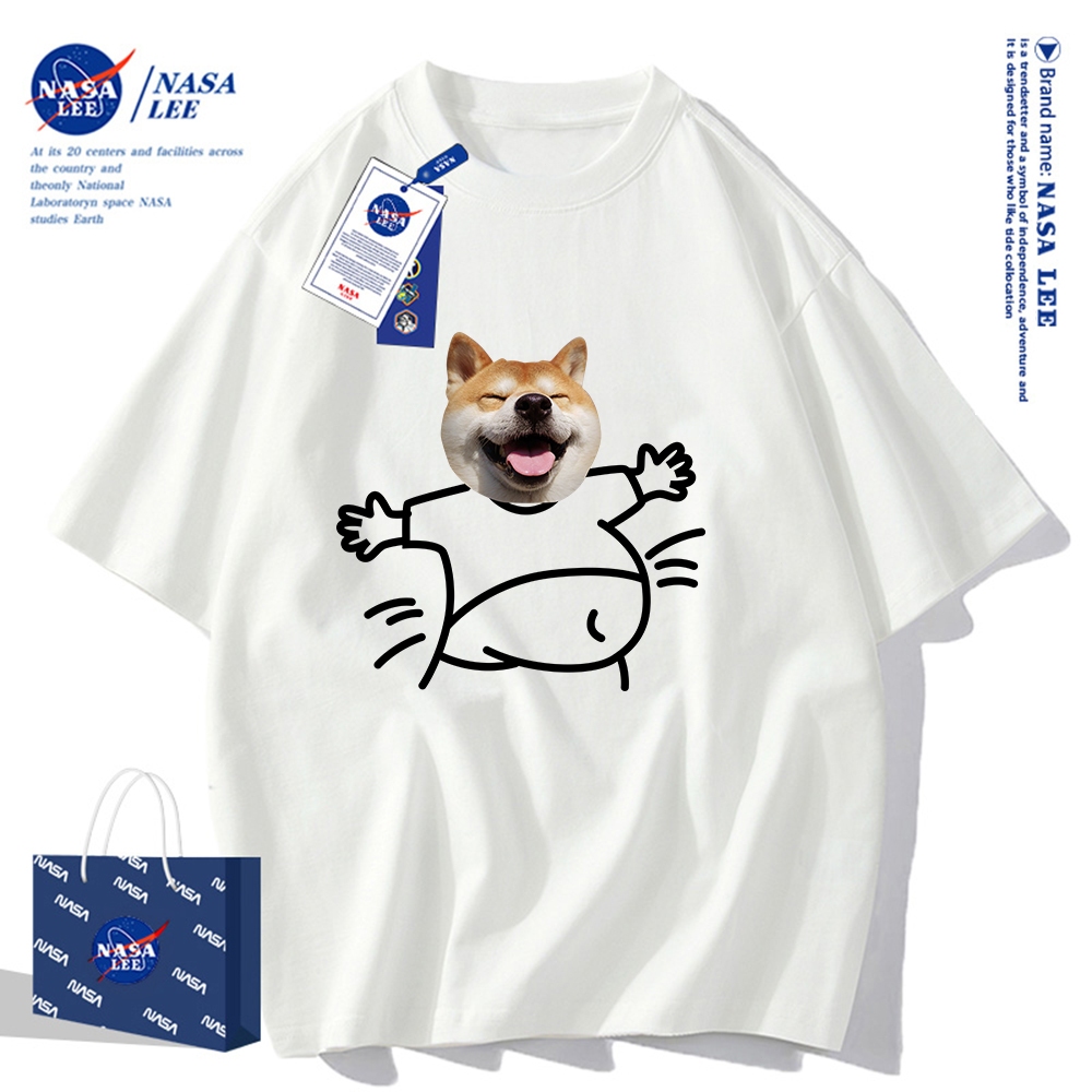 Nasa Áo Thun Khớp Ngắn Tay Nam Nữ Xu Hướng Hè 2024 Phong Cách Mới Rời Cặp Đôi Nửa Tay áo thun nam nữ