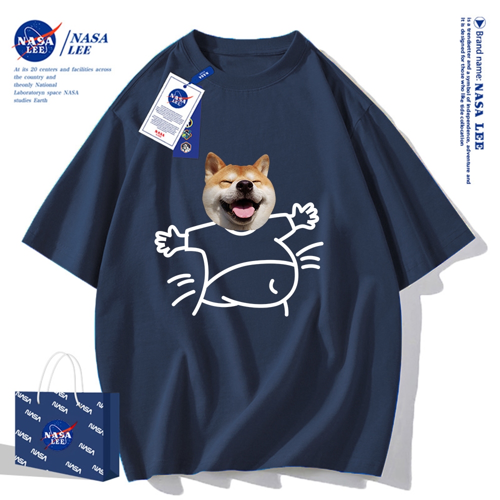 Nasa Áo Thun Khớp Ngắn Tay Nam Nữ Xu Hướng Hè 2024 Phong Cách Mới Rời Cặp Đôi Nửa Tay áo thun nam nữ