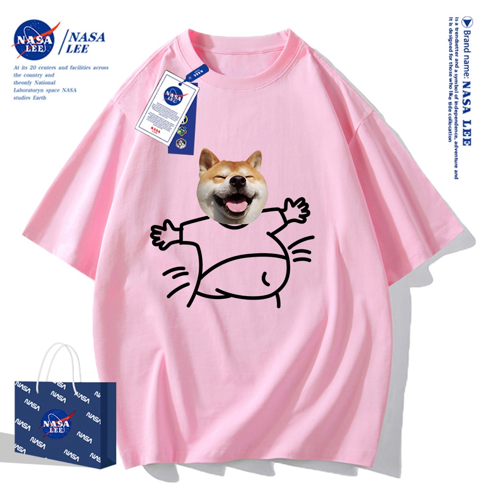 Nasa Áo Thun Khớp Ngắn Tay Nam Nữ Xu Hướng Hè 2024 Phong Cách Mới Rời Cặp Đôi Nửa Tay áo thun nam nữ