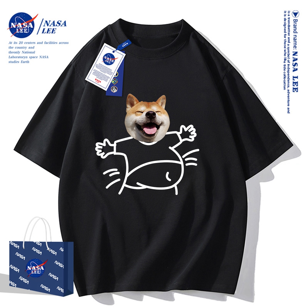 Nasa Áo Thun Khớp Ngắn Tay Nam Nữ Xu Hướng Hè 2024 Phong Cách Mới Rời Cặp Đôi Nửa Tay áo thun nam nữ