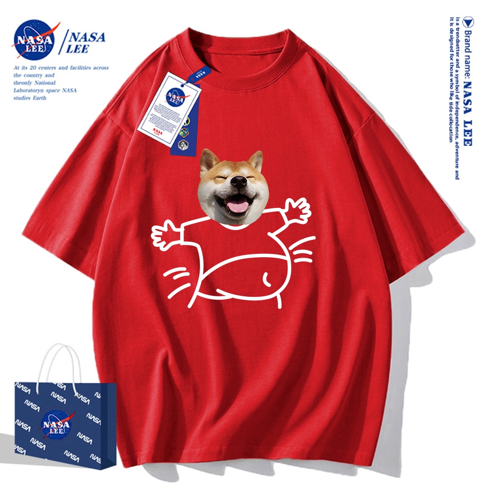 Nasa Áo Thun Khớp Ngắn Tay Nam Nữ Xu Hướng Hè 2024 Phong Cách Mới Rời Cặp Đôi Nửa Tay áo thun nam nữ