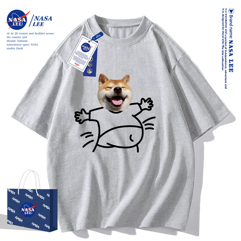 Nasa Áo Thun Khớp Ngắn Tay Nam Nữ Xu Hướng Hè 2024 Phong Cách Mới Rời Cặp Đôi Nửa Tay áo thun nam nữ