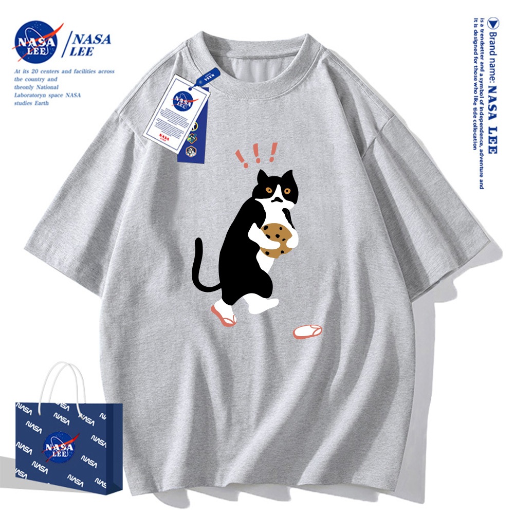 Nasa Áo Thun Khớp Ngắn Tay Nam Nữ Xu Hướng Hè 2024 Phong Cách Mới Rời Cặp Đôi Nửa Tay áo thun nam nữ