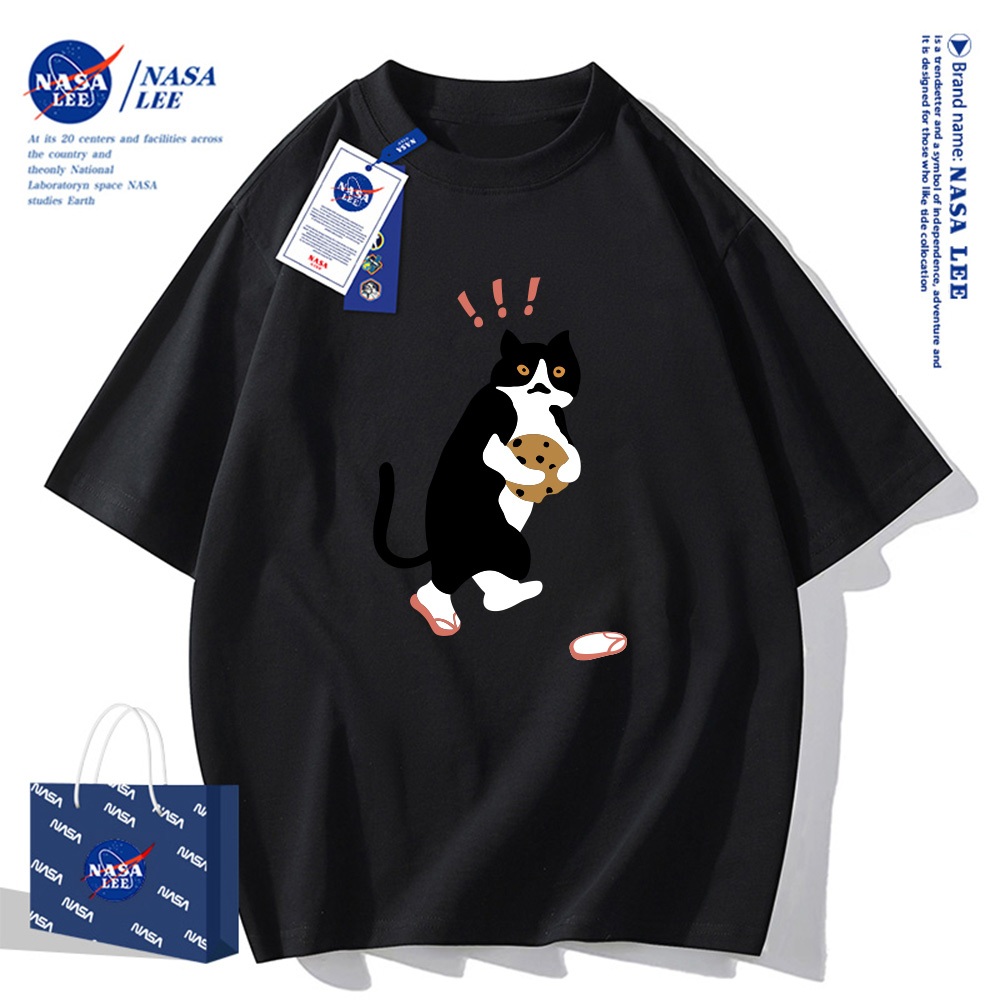 Nasa Áo Thun Khớp Ngắn Tay Nam Nữ Xu Hướng Hè 2024 Phong Cách Mới Rời Cặp Đôi Nửa Tay áo thun nam nữ