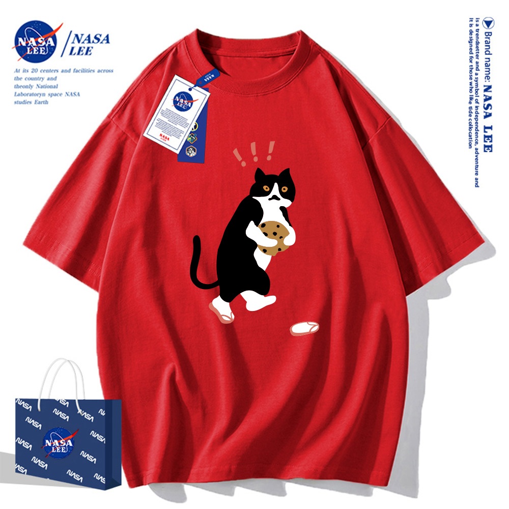 Nasa Áo Thun Khớp Ngắn Tay Nam Nữ Xu Hướng Hè 2024 Phong Cách Mới Rời Cặp Đôi Nửa Tay áo thun nam nữ