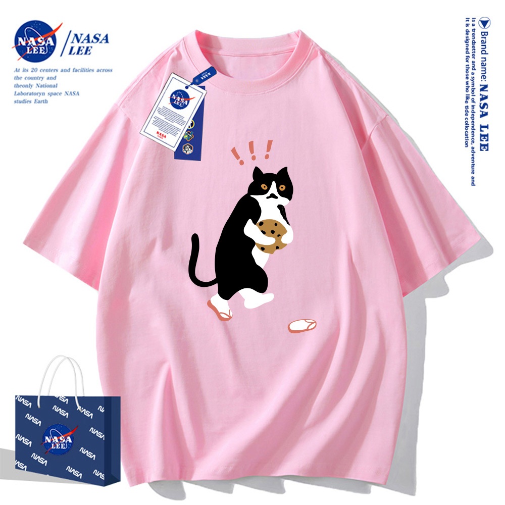 Nasa Áo Thun Khớp Ngắn Tay Nam Nữ Xu Hướng Hè 2024 Phong Cách Mới Rời Cặp Đôi Nửa Tay áo thun nam nữ