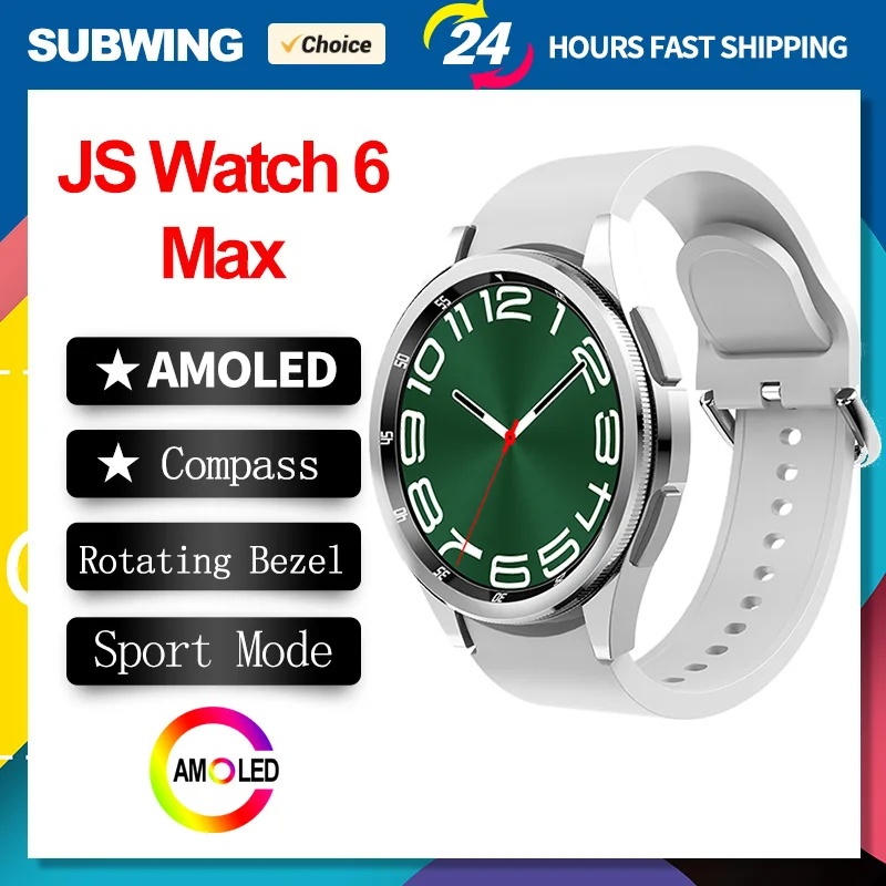 Đồng hồ thông minh JS Watch 6 Max AMOLED Viền xoay 1,43 Inch Nút kép ...