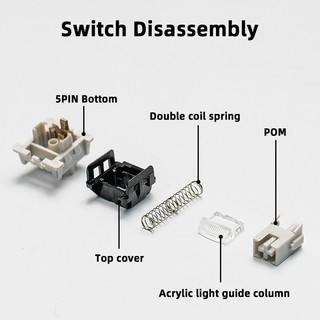 Leobao Gỗ Xám V4 5 PIN Công Tắc Cơ Học Cho Bàn Phím Chơi Game Cơ Công Tắc Tuyến Tính