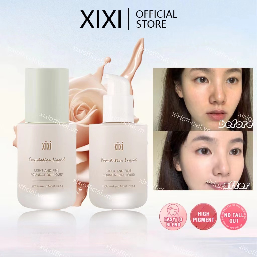Xixi 2 màu Kem nền dạng lỏng mặt Bảo hiểm toàn diện Kem che khuyết điểm Trang điểm Kem che khuyết Làm trắng nền trang chống nước 30ml NO.D467