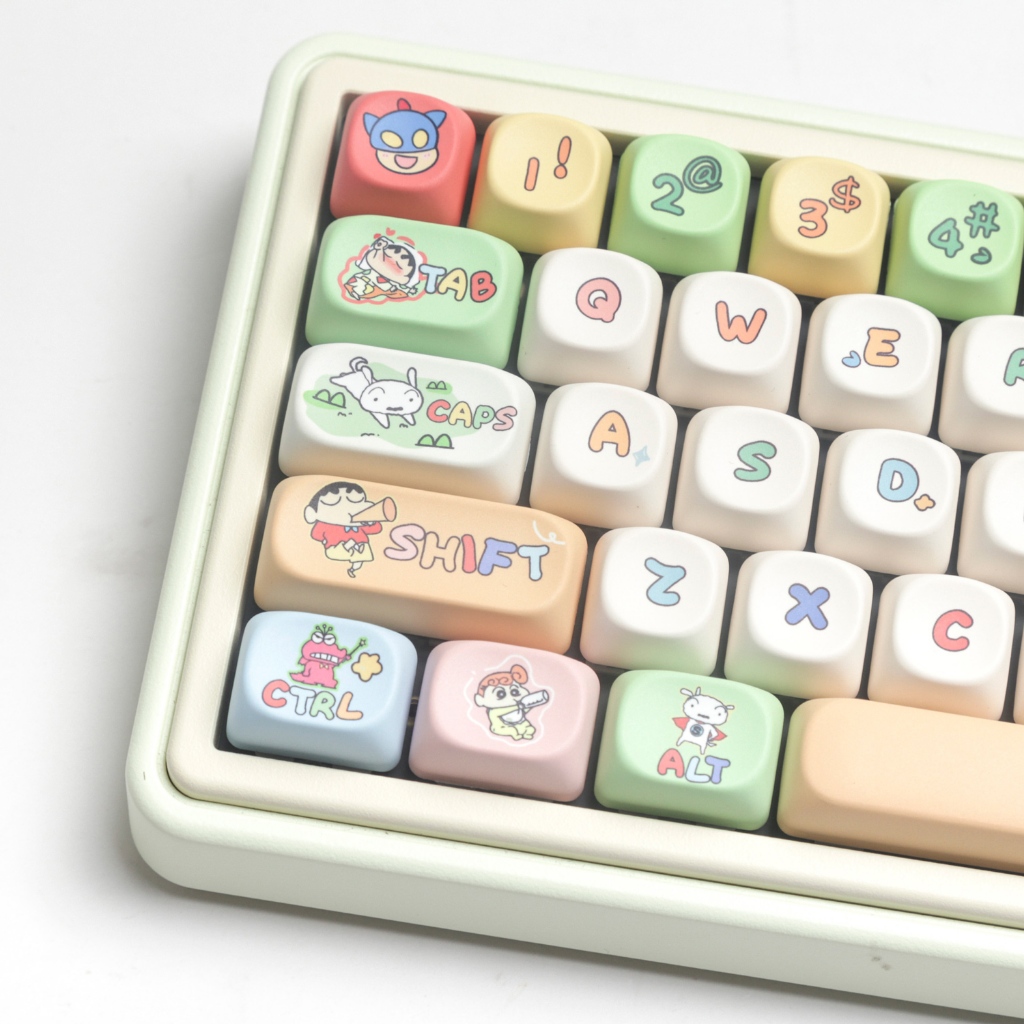 Crayon Shin-chan keycaps PBT MOA profile 138 phím Nắp bàn phím cơ Dye ...