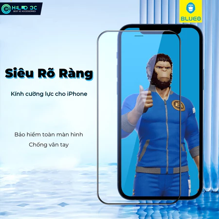 Blueo Kính Cường Lực cho iPhone 18/17/16/15/14/13 Chống dấu vân tay và chống rơi Bảo Vệ Màn Hình kính cường lực iphone 18 pro max kính cường lực