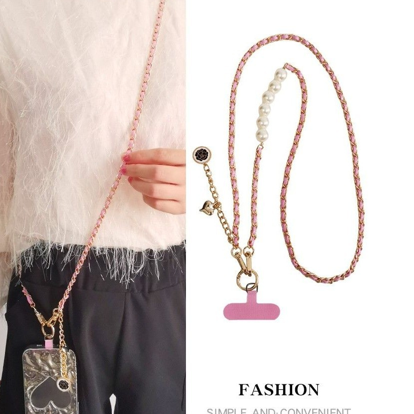 Phụ kiện nữ dây đeo chéo/ngực/bụng/túi da cao cấp, kim loại xoắn, chống sốc, trang trí điện thoại di động đa năng