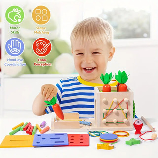 Đồ chơi trẻ em Montessori bằng gỗ 8 trong 1 Hình dạng cà rốt Phù hợp với kích thước Nhận thức Hình dạng gỗ Đồ chơi phân loại giáo dục sớm cho trẻ em Đồ chơi cảm giác cho trẻ em Bé trai Bé gái Màu sắc ngẫu nhiên